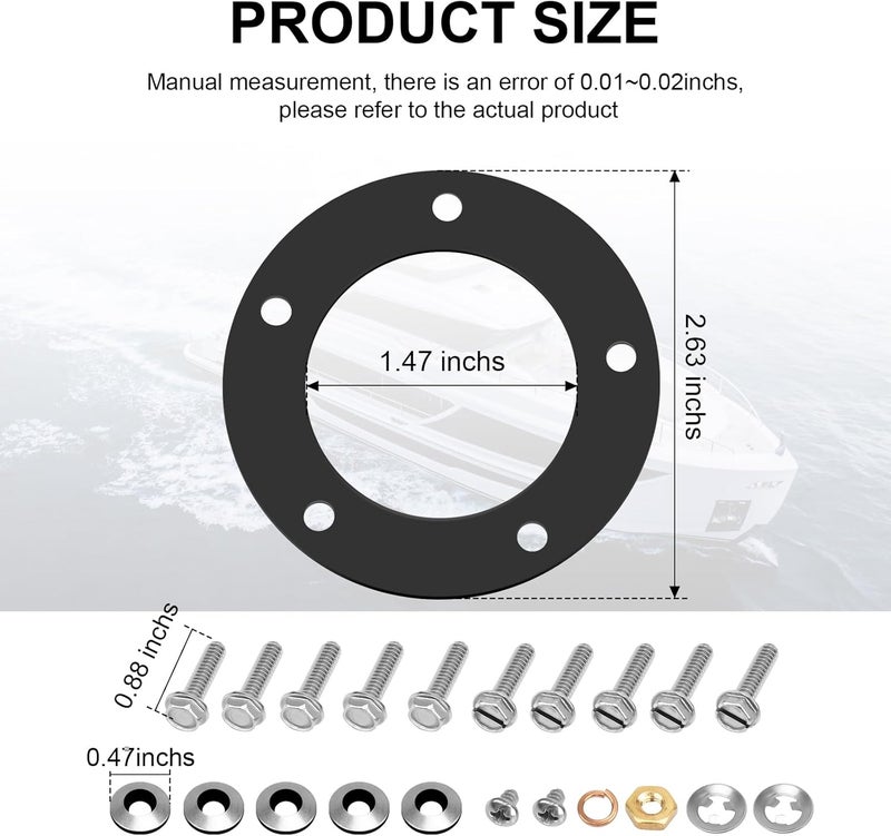 Magluv Gasket for Fuel Tank Sending Unit for Moeller Marine 035728-10, Fuel Sending Unit Gasket Fuel Sender Gasket Marine, Fuel Sender Gasket Gasket Kit, 5 Hole, Electric and Mechanical - Image 2